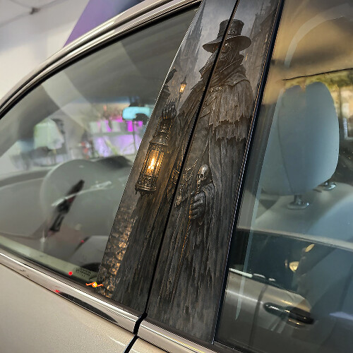 Plague Doctor Deurstijl Vinyl Decal Set