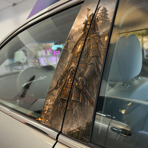 Samurai Warrior Deurstijl Vinyl Decal Set