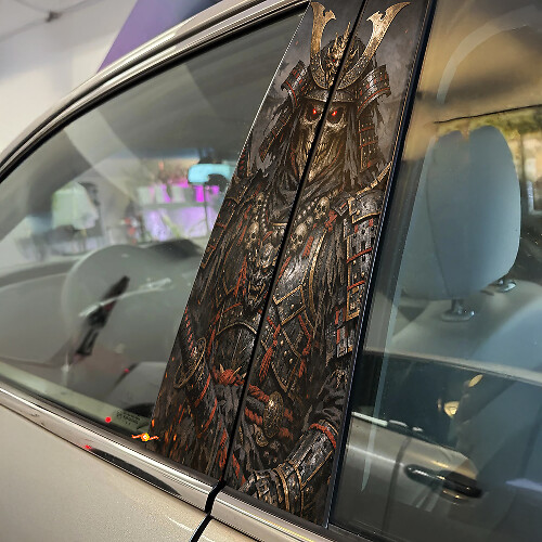 Shogun Skull Deurstijl Vinyl Decal Set