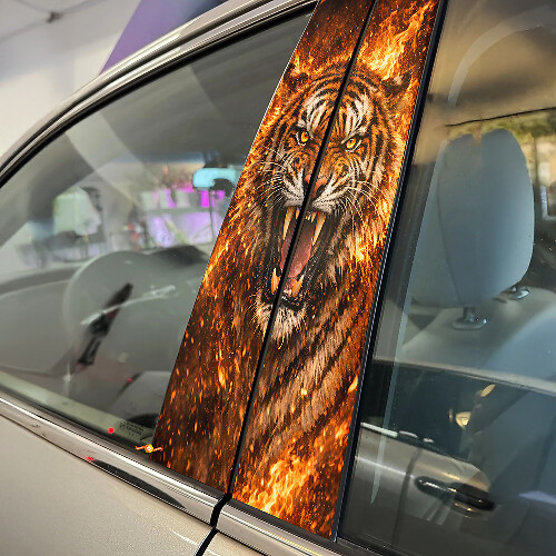 Fire Tiger Deurstijl Vinyl Decal Set_1