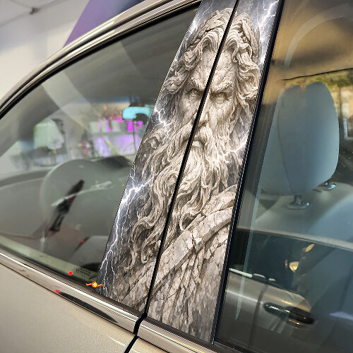 Zeus God Gezicht A-stijl Vinyl Decal Set