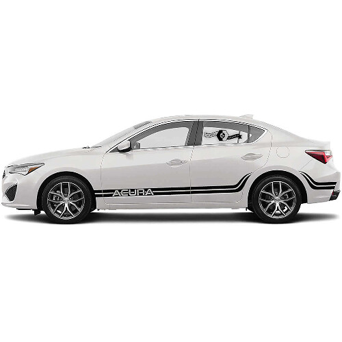 Dubbel Gebogen Zijstrepen Vinyl Decal Kit voor Acura ILX