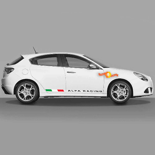 Alfa Racing Italiaanse Vlag Zijdelingse Vinyl Decal Set voor Alfa Romeo