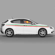 Vinyl stickerpakket met Italiaanse vlagstijl zijstrepen voor Alfa Romeo Giulietta_2