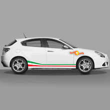 Vinyl stickerpakket met Italiaanse vlagstijl zijstrepen voor Alfa Romeo Giulietta_4