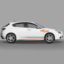 Vinyl stickerpakket met Italiaanse vlagstijl zijstrepen voor Alfa Romeo Giulietta_5