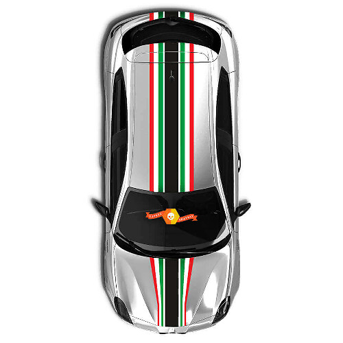 Italiaanse Vlagstijl Over De Auto Strepen Vinyl Decal Kit voor Alfa Romeo