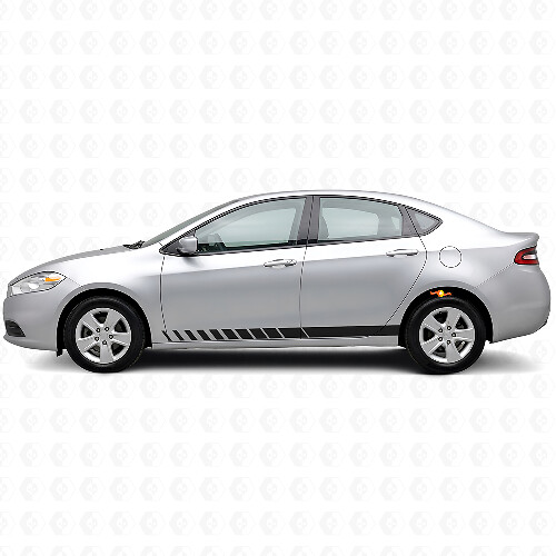 Strobe-stijl Rocker Panel Strepen Vinyl Decal Kit voor Dodge Dart 2013+