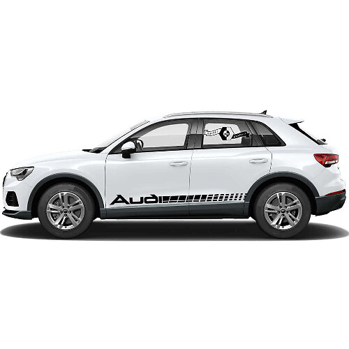 Gemerkt Strobe Zijstrepen Vinyl Decal Set voor Audi Q3