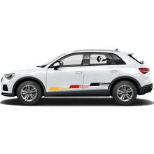 Duitse Vlag Stijl Zijstripes Vinyl Decal Set voor Audi Q3_2
