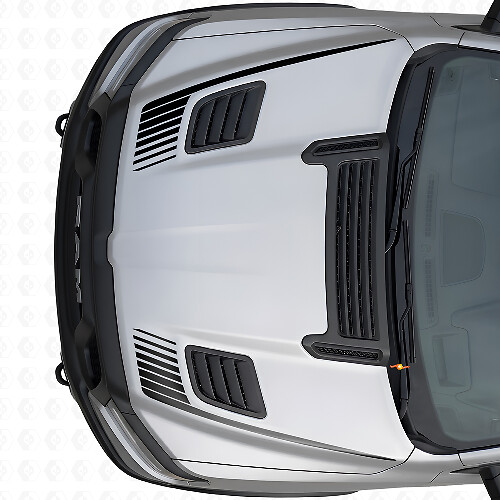 Hockeystick Stroboscoop Stijl Motordeksel Vinyl Decal Set voor Dodge Ram Sport 2019+