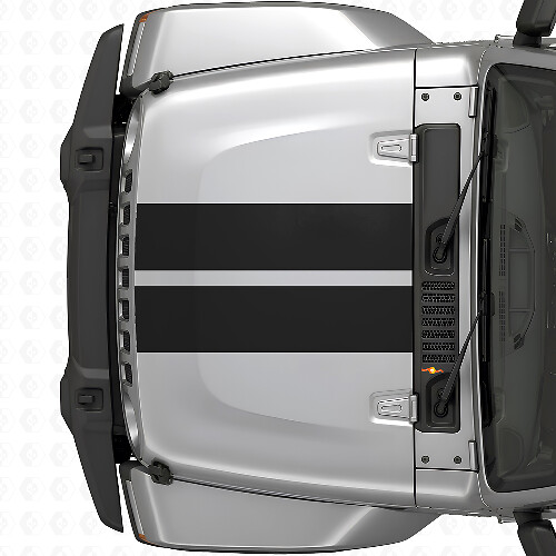Dubbele motorkapstrepen vinyl decal voor Jeep Wrangler 2007+_1