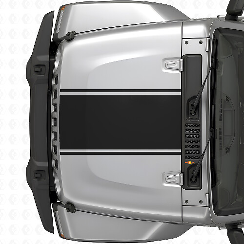 Centrale Outlinestreep Motordeksel Vinyl Decal voor Jeep Wrangler 2007+_1