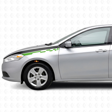 Rechte Geruite Voorspatbord Strepen Vinyl Decal Kit voor Dodge Dart 2013+_3