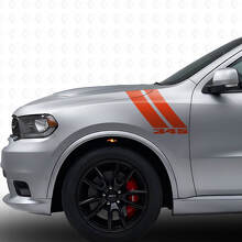 345 Dubbele Strepen Voorvelg Vinyl Decal Kit voor Dodge Durango 2011+_4