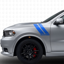 Maatwerk Dubbele Strepen Voorkuip Vinyl Decal Kit voor Dodge Durango 2011+_2