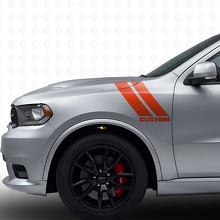 Maatwerk Dubbele Strepen Voorkuip Vinyl Decal Kit voor Dodge Durango 2011+_4