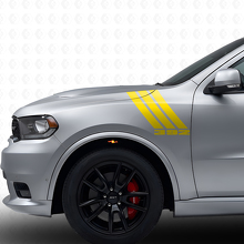392 Drie Dubbele Strepen voorste spatbord vinyl decal set voor Dodge Durango 2011+_5