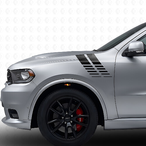 Dubbele Strobe Voorste Spatbord Strepen Vinyl Decal Kit voor Dodge Durango 2011+