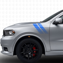 Dubbele Strobe Voorste Spatbord Strepen Vinyl Decal Kit voor Dodge Durango 2011+_2