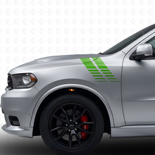 Dubbele Strobe Voorste Spatbord Strepen Vinyl Decal Kit voor Dodge Durango 2011+_3
