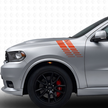 Dubbele Strobe Voorste Spatbord Strepen Vinyl Decal Kit voor Dodge Durango 2011+_4