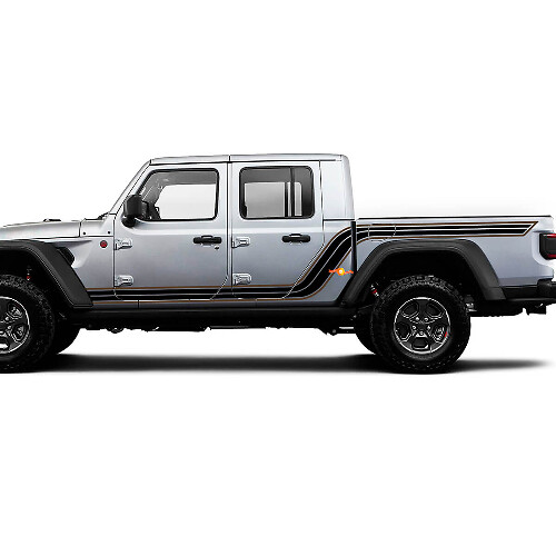 Twin Outline Zijstrepen Vinyl Decal Kit voor Jeep Gladiator_1