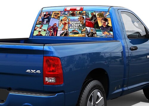 Gran Theft Auto 5 GTA Achterruit Vinyl Sticker voor Pick-up Trucks SUV