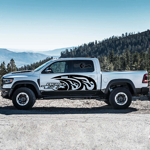 Tribal Style Vlammen Zij Vinyl Decal Kit voor Dodge Ram Rebel TRX 2021+