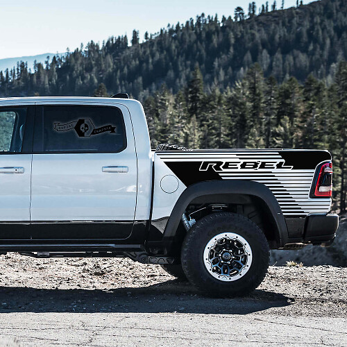Stroboscoopstijl Bedzijst Vinyl Decal Kit voor Dodge Ram Rebel TRX 2021+