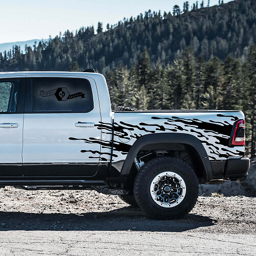 Modderspatbordzij Vinyl Decal Set voor Dodge Ram Rebel 2021+