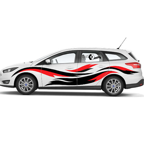 Tongues of Flame Zijkant Vinyl Decal Kit voor Musclecar Focus