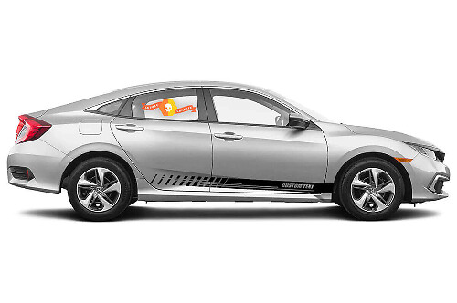Custom Racing Zijstrepen Vinyl Decal Kit voor Honda Civic_1