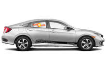 Custom Racing Zijstrepen Vinyl Decal Kit voor Honda Civic_2