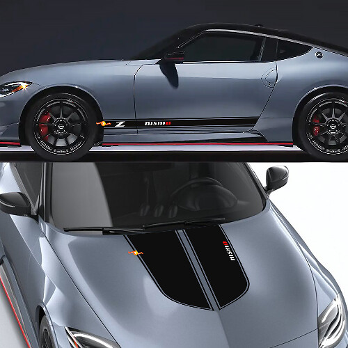 Nismo Outline Motorkap- en Zijstrippen Vinyl Decal Kit voor Nissan Z Nismo 2024_1