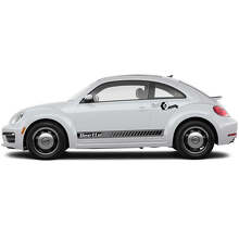Beetle Lettering Zijkant Accents Strepen Vinyl Decal Kit voor Volkswagen Beetle_2