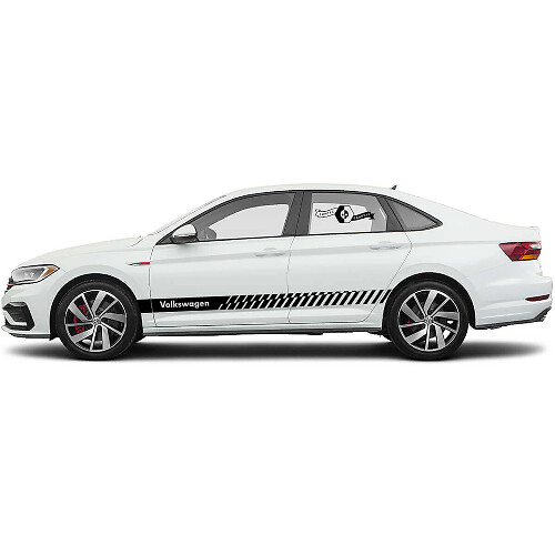 Merkspecifieke zijrace strepen vinyl decal set voor Volkswagen Jetta
