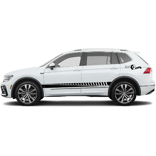 Set Vinylstickers met Gedecoreerde Zijstrepen voor Volkswagen Tiguan