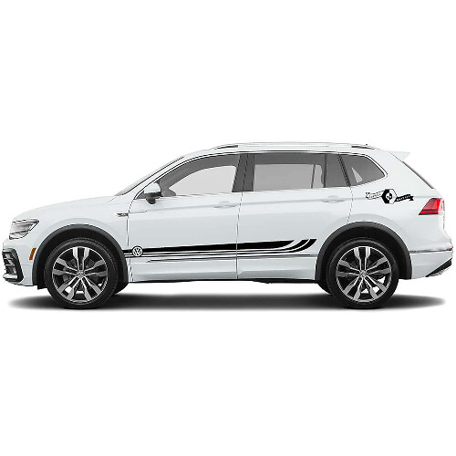 Accent Zijstrepen Vinyl Decal Set voor Volkswagen Tiguan