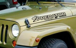 PREDATOR jeep wrangler hood side vinyl sticker stickers in elke kleur