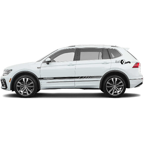 Racingstijl Zijkstrepen Vinyl Decal Set voor Volkswagen Tiguan