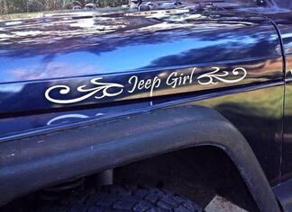 jeep girl wrangler hood side vinyl sticker stickers in elke kleur