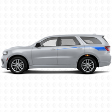 Aflopende omtrek met aangepaste tekst zijstrepen vinyl decal set voor Dodge Durango 2011+_2