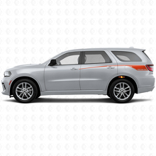 Aflopende omtrek met aangepaste tekst zijstrepen vinyl decal set voor Dodge Durango 2011+_4