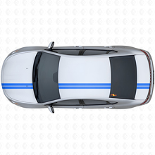Dubbele strepen bovenste zijde vinylstickerset voor Dodge Dart 2013+_2