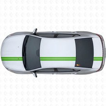 Dubbele strepen bovenste zijde vinylstickerset voor Dodge Dart 2013+_3