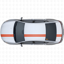 Dubbele strepen bovenste zijde vinylstickerset voor Dodge Dart 2013+_4