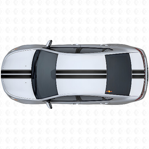 Dubbele Omrande Strepen Bovenkant Vinyl Decal Kit voor Dodge Dart 2013+