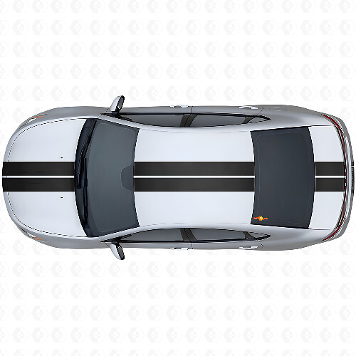 Dubbele Strepen Bovenste Voor- en Achter Vinyl Sticker Kit voor Dodge Dart 2013+_1