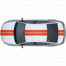 Dubbele Strepen Bovenste Voor- en Achter Vinyl Sticker Kit voor Dodge Dart 2013+_4
